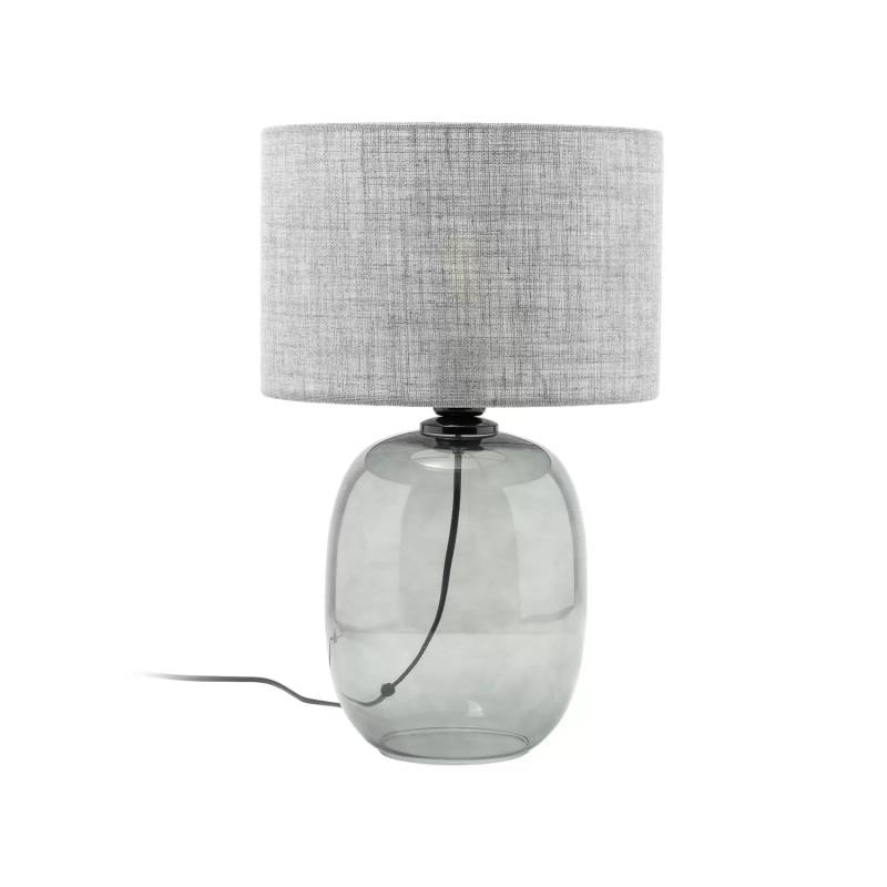 Tischlampe Melody Höhe 48 Cm Glas Rauchgrau Textil Grafit Tischleuchte Lampe B-Ware von no name
