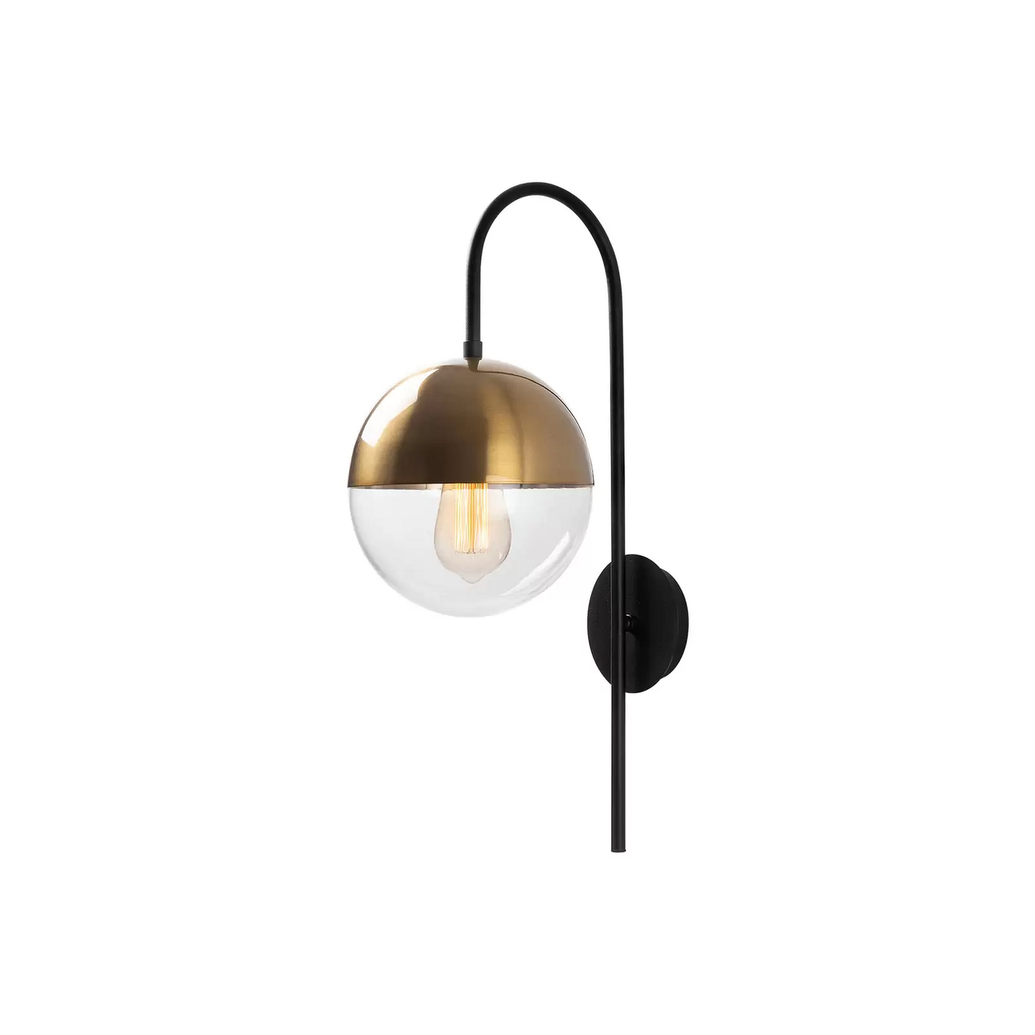 Wandleuchte Bastos 3055 Schwarz/Gold Antik/Klar Wandlampe Lampe Leuchte E27  B-Ware von no name