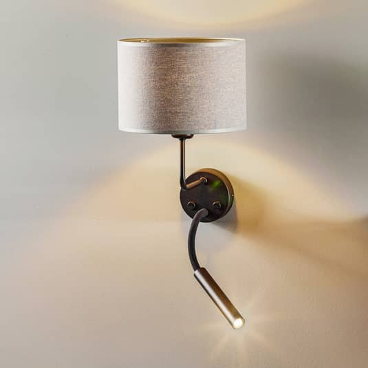Wandleuchte Hotel Plus Wandlampe Lampe Leuchte Leselicht Leselampe Textilschirm B-Ware Wandleuchte Hotel Plus Wandlampe Lampe Leuchte Leselicht Leselampe Textilschirm B-Ware von no name