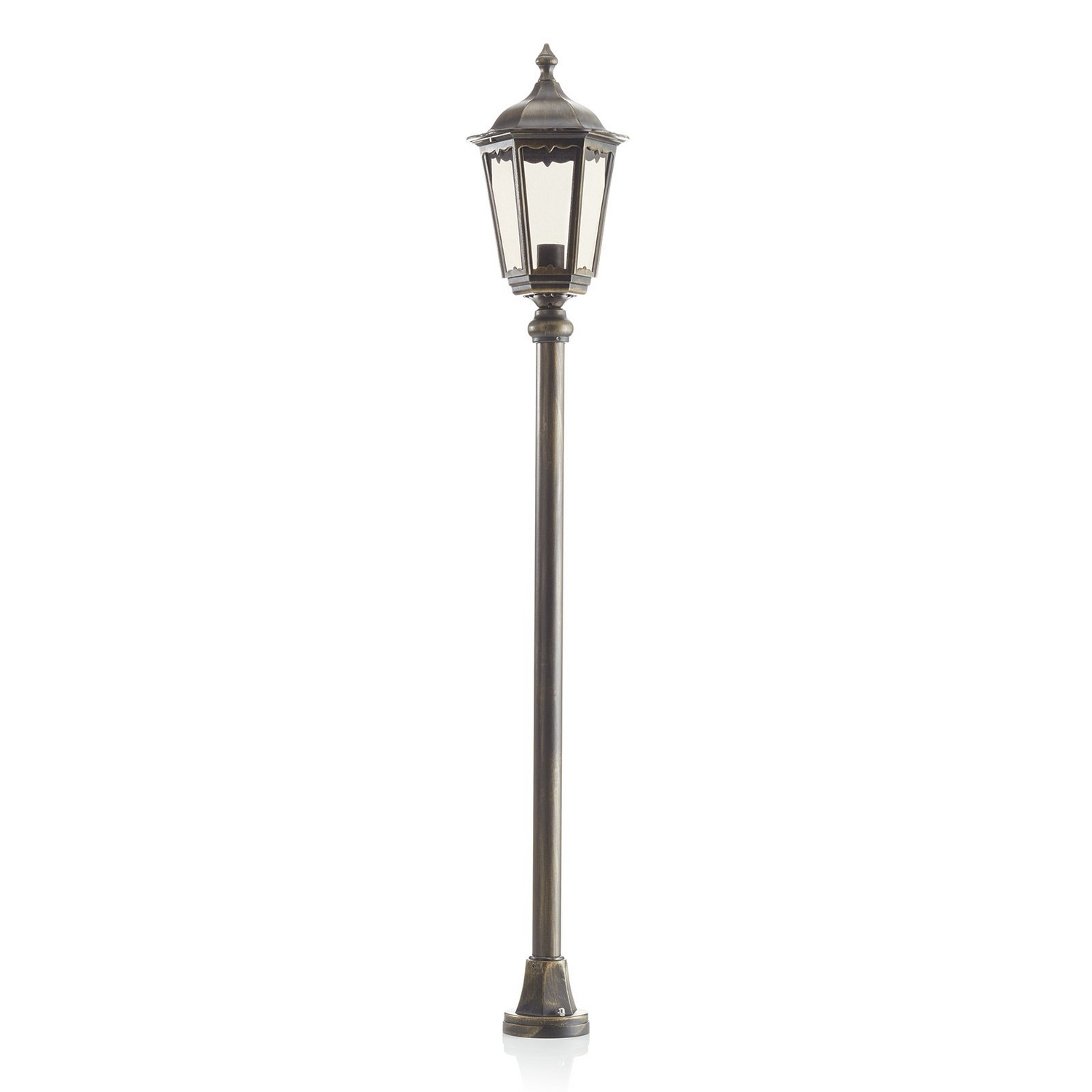 Wegeleuchte Puchberg 140cm Schwarz Gold Lampe Leuchte Außenleuchte Sockelleuchte B-Ware von no name