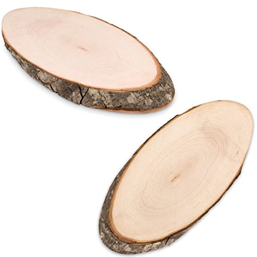 2er Set naturbelassene Holz Schneidebretter Brotzeitbrett Jausenbrett Jause mit Rinde Oval Erlenholz Made in Europe 27 cm x 13 cm von noTrash2003