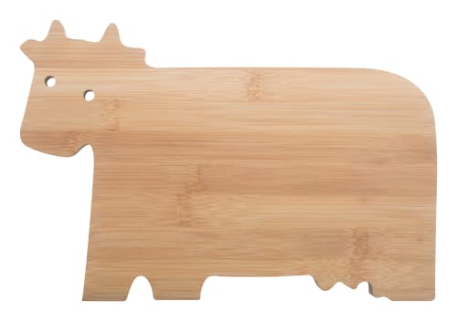Doppelset 2 Stück Schneidbrett Küchenbrett Frühstücksbrett aus Echtholz zertifiziert nach (EC) No 1935/2004 in 5 Designs Huhn Schwein Kuh Tanne Fisch (Kuh) von noTrash2003