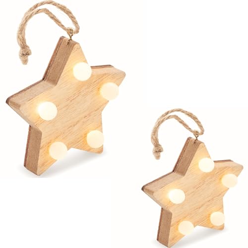Doppelset beleuchtete weihnachtlich verzierte Christsterne aus MDF mit 5 LED warmes Licht Aufhänger aus Kordel 7,5 x 7,5 x 2 cm Festlicher Christbaumschmuck Weihnachtsbaum Baumschmuck Doppelset beleuchtete weihnachtlich verzierte Christsterne aus MDF mit 5 LED warmes Licht Aufhänger aus Kordel 7,5 x 7,5 x 2 cm Festlicher Christbaumschmuck Weihnachtsbaum Baumschmuck von noTrash2003