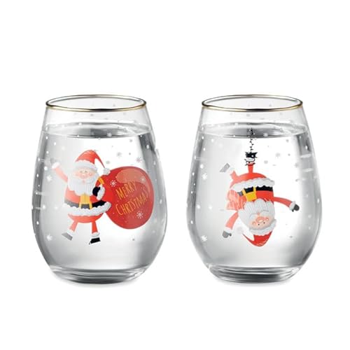 noTrash2003 Doppelset weihnachtliche Trinkgläser 330 mL Wassergläser mit Weihnachtsmann Goldrand in Geschenkverpackung noTrash2003 Doppelset weihnachtliche Trinkgläser 330 mL Wassergläser mit Weihnachtsmann Goldrand in Geschenkverpackung von noTrash2003