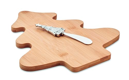 Käsebrett Holzbrett Käseteller Käseservierplatte im winterlichen weihnachtlichem Design Tannenbaum mit Edelstahl Käsemesser Jause Brotzeit Weihnachten von noTrash2003