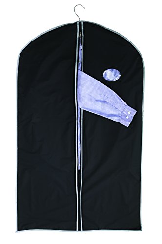 Kleiderhülle Kleiderschutzhülle Schwarz Anzughülle mit Reissverschluss Sichtfenster Kleidersack staubgeschützt Aussparung für Kleiderhaken 100 x 60 cm in Sparsets von 1 bis 100 Stück (20 Stück) von noTrash2003