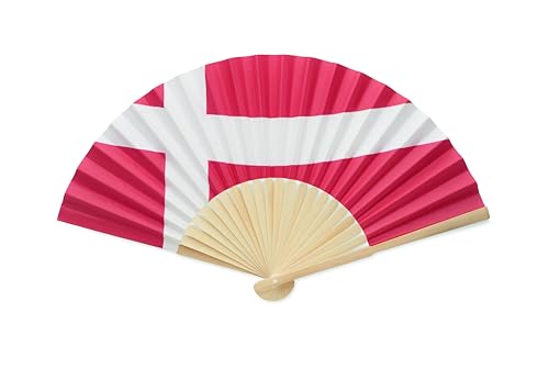 noTrash2003 2 x Bambusfächer Länderflaggen Handfächer mit Papierbespannung - Chinesischer Fächer Taschenfächer Faltfächer Klappfächer Urlaub Party Mallorca Hochzeit Requisiten Deko (Danmark) von noTrash2003