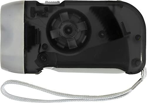 noTrash2003 Batterielose LED Dynamo Taschenlampe Dynamoleuchte und 2 Starke LEDs für Camping, Garage, Notfall, Stromausfall, in 4 Farben (Schwarz) von noTrash2003