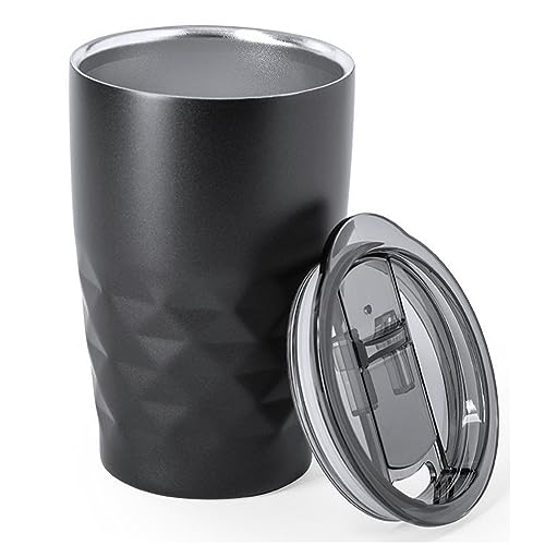 noTrash2003 Isolierbecher doppelwandig hochwertige kupferbeschichtete Isolierung Reisebecher Thermo Becher Kaffeebecher DREI (Schwarz) von noTrash2003