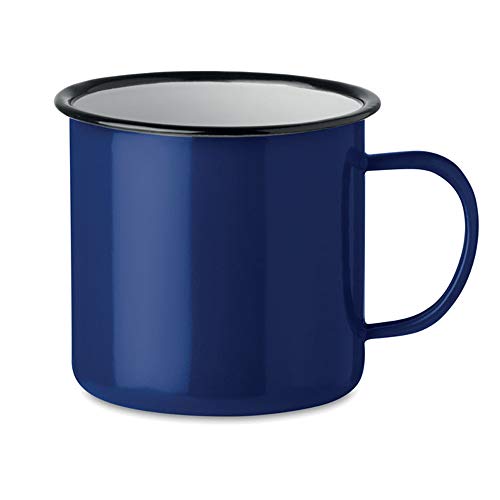 noTrash2003 Kaffeetasse Becher Mug Coffee Trinkbecher Emaille-Becher Vintage Look je 350 ml versch. Farben und Mengen (Blau, Einzeln) von noTrash2003