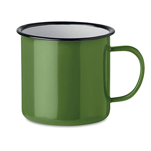 noTrash2003 Kaffeetasse Becher Mug Coffee Trinkbecher Emaille-Becher Vintage Look je 350 ml versch. Farben und Mengen (Grün, Einzeln) von noTrash2003