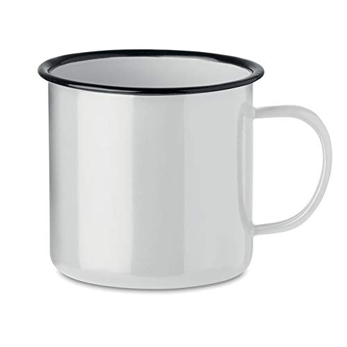 noTrash2003 Kaffeetasse Becher Mug Coffee Trinkbecher Emaille-Becher Vintage Look je 350 ml versch. Farben und Mengen (Weiß, 4er Set) von noTrash2003