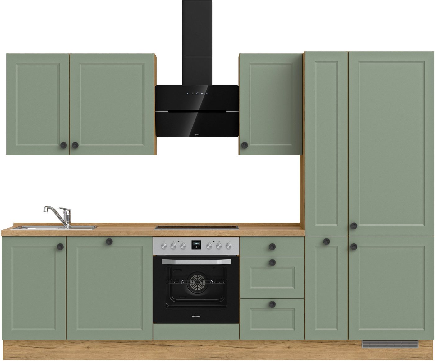nobilia® Küchenzeile "Cascada II", vormontiert, Breite 300 cm, Ausrichtung wählbar, wahlw. mit E-Geräten von nobilia®
