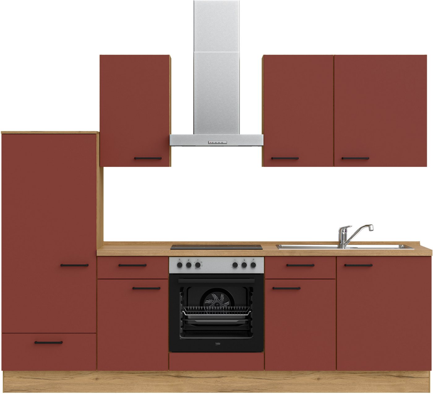 nobilia® Küchenzeile "Easytouch basic", vormontiert, Ausrichtung wählbar, Breite 270 cm, mit E-Geräten von nobilia®