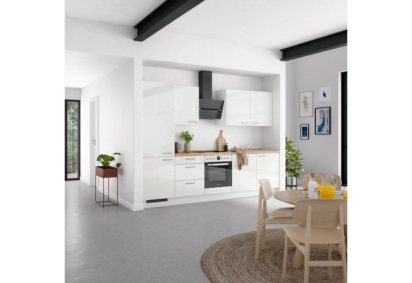 nobilia® Küchenzeile Flash premium", vormontiert, Ausrichtung wählbar, Breite 300 cm, mit E-Geräten" von nobilia®