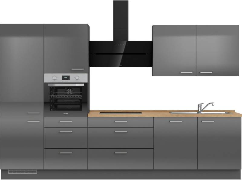nobilia® Küchenzeile "Flash II", vormontiert, Ausrichtung wählbar, Breite 330 cm, wahlw. mit E-Geräten von nobilia®