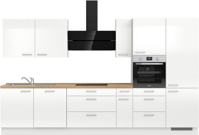 nobilia® Küchenzeile "Flash II" mit Hochglanz Fronten, vormontiert, Ausrichtung wählbar, Breite 360 cm, wahlw. mit E-Geräten von nobilia®