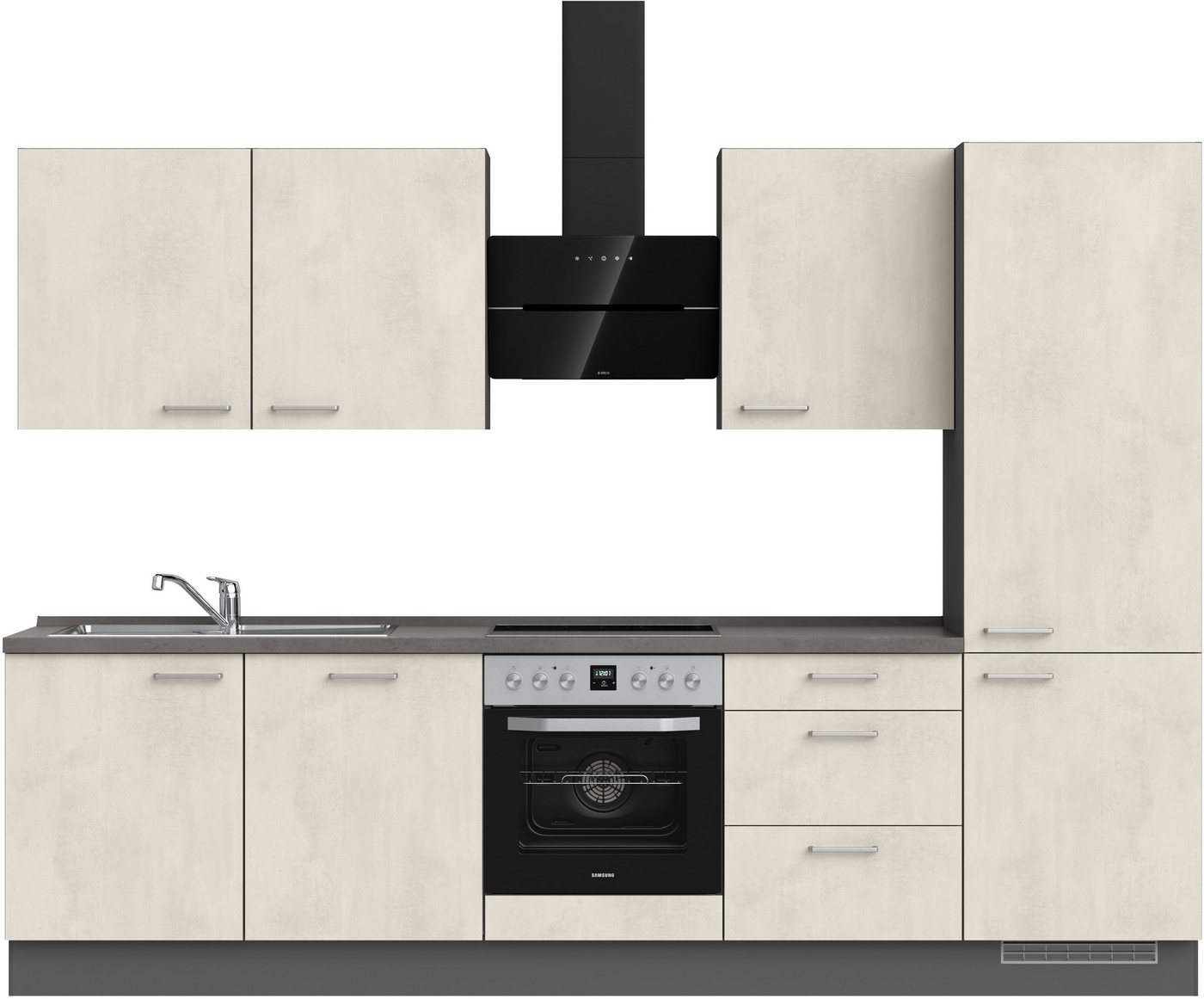 nobilia® Küchenzeile Riva premium", vormontiert, Ausrichtung wählbar, Breite 300 cm, ohne E-Geräte" von nobilia®
