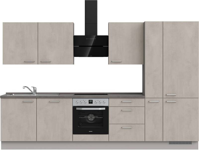 nobilia® Küchenzeile "Riva II", vormontiert, Ausrichtung wählbar, Breite 330 cm, wahlw. mit E-Geräten von nobilia®