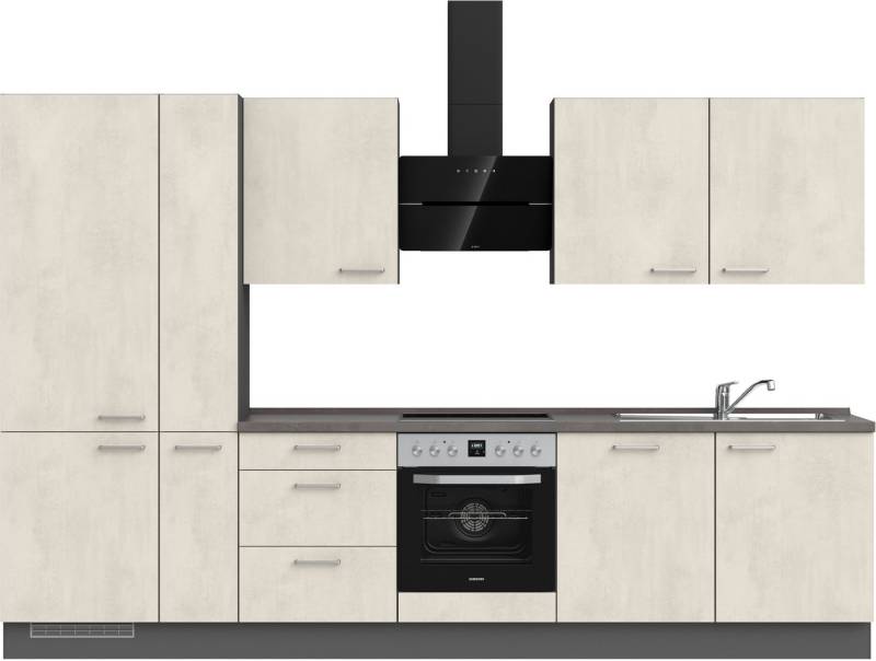 nobilia® Küchenzeile "Riva II", vormontiert, Ausrichtung wählbar, Breite 330 cm, wahlw. mit E-Geräten von nobilia®