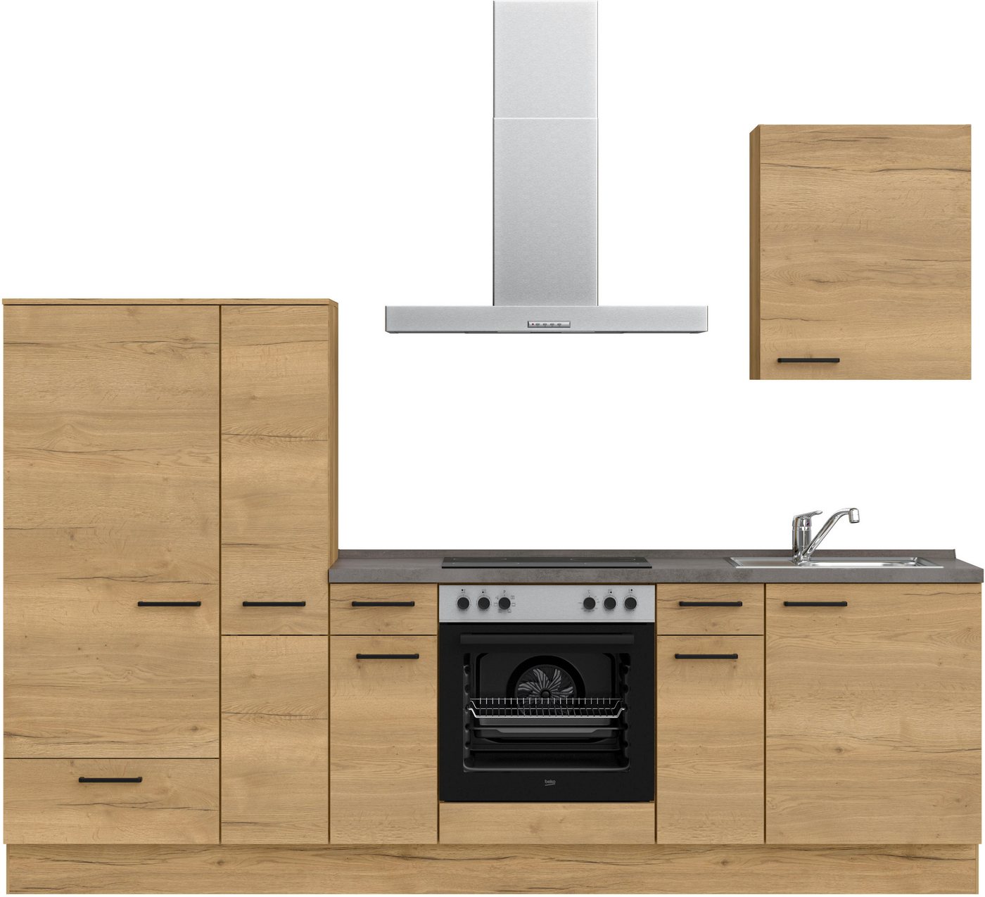 nobilia® Küchenzeile Structura basic", vormontiert, Ausrichtung wählbar, Breite 270 cm, mit E-Geräten" von nobilia®