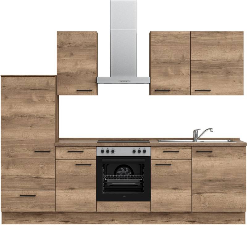 nobilia® Küchenzeile Structura basic", vormontiert, Ausrichtung wählbar, Breite 270 cm, mit E-Geräten" von nobilia®