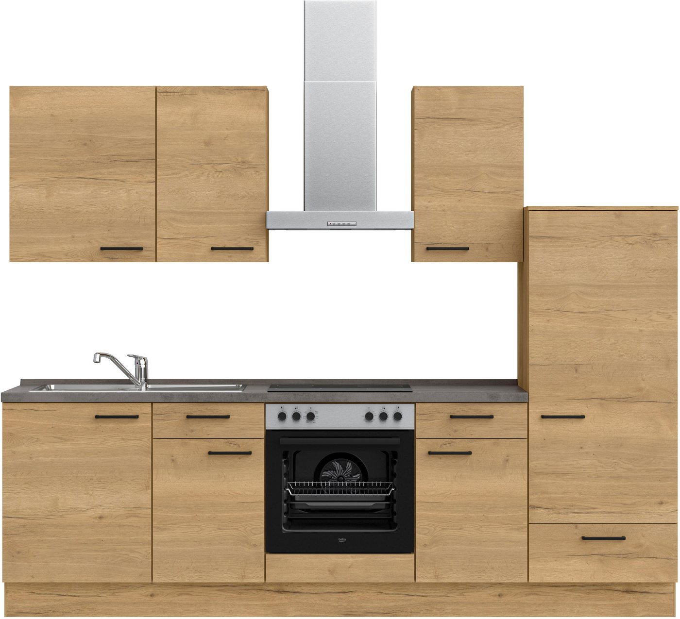 nobilia® Küchenzeile Structura basic", vormontiert, Ausrichtung wählbar, Breite 270 cm, ohne E-Geräte" von nobilia®