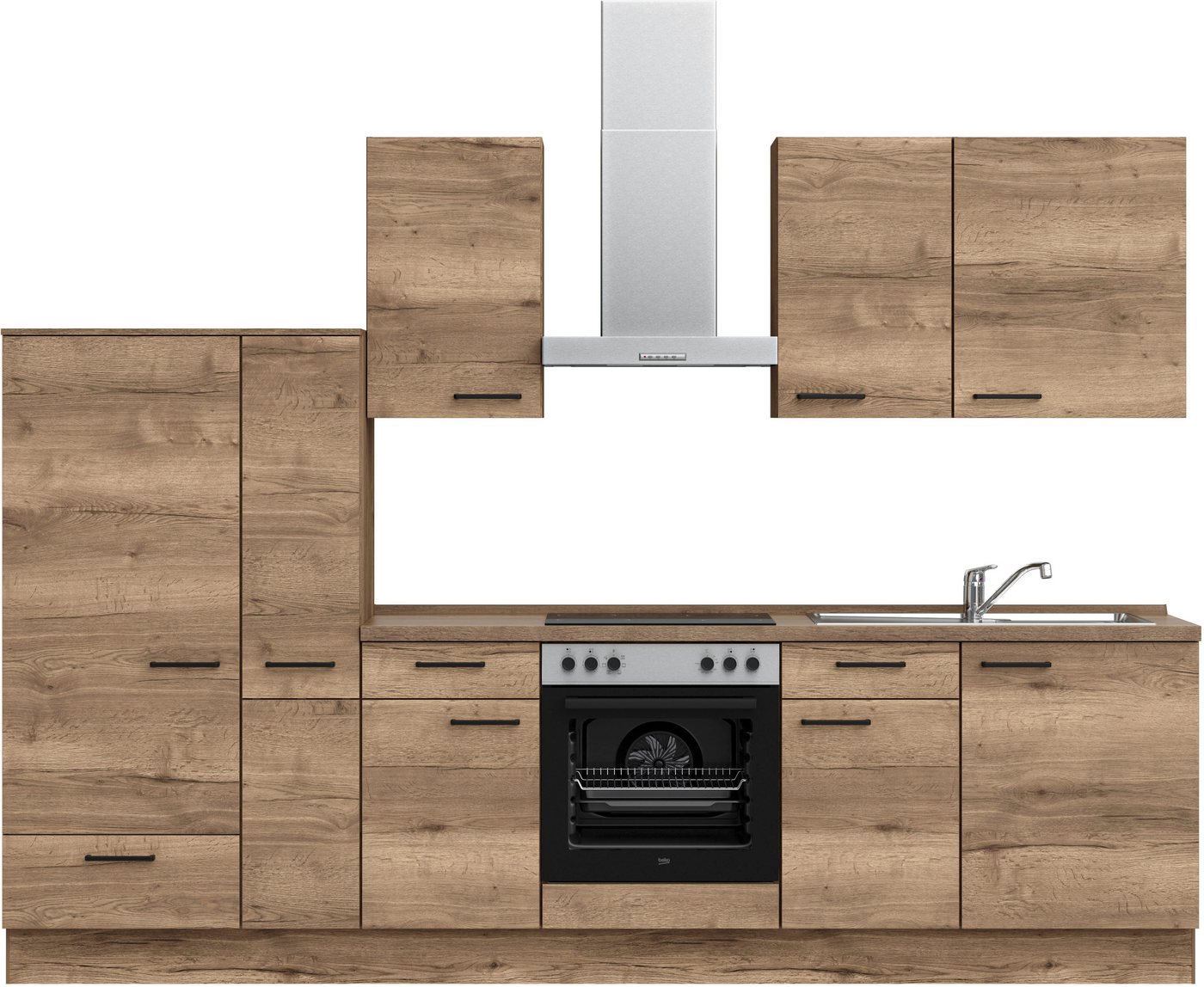 nobilia® Küchenzeile Structura basic", vormontiert, Ausrichtung wählbar, Breite 300 cm, ohne E-Geräte" von nobilia®