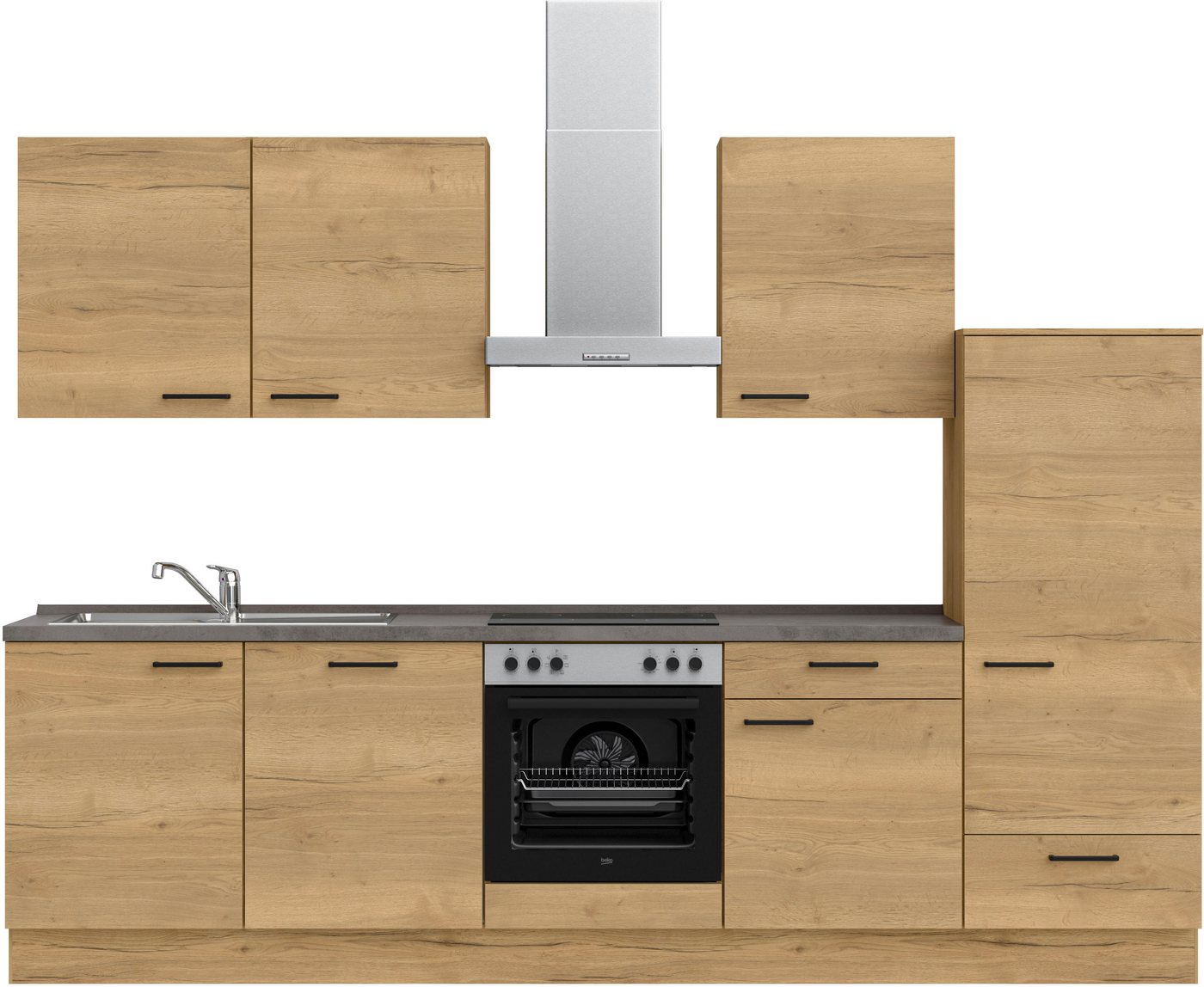 nobilia® Küchenzeile Structura basic", vormontiert, Ausrichtung wählbar, Breite 300 cm, ohne E-Geräte" von nobilia®