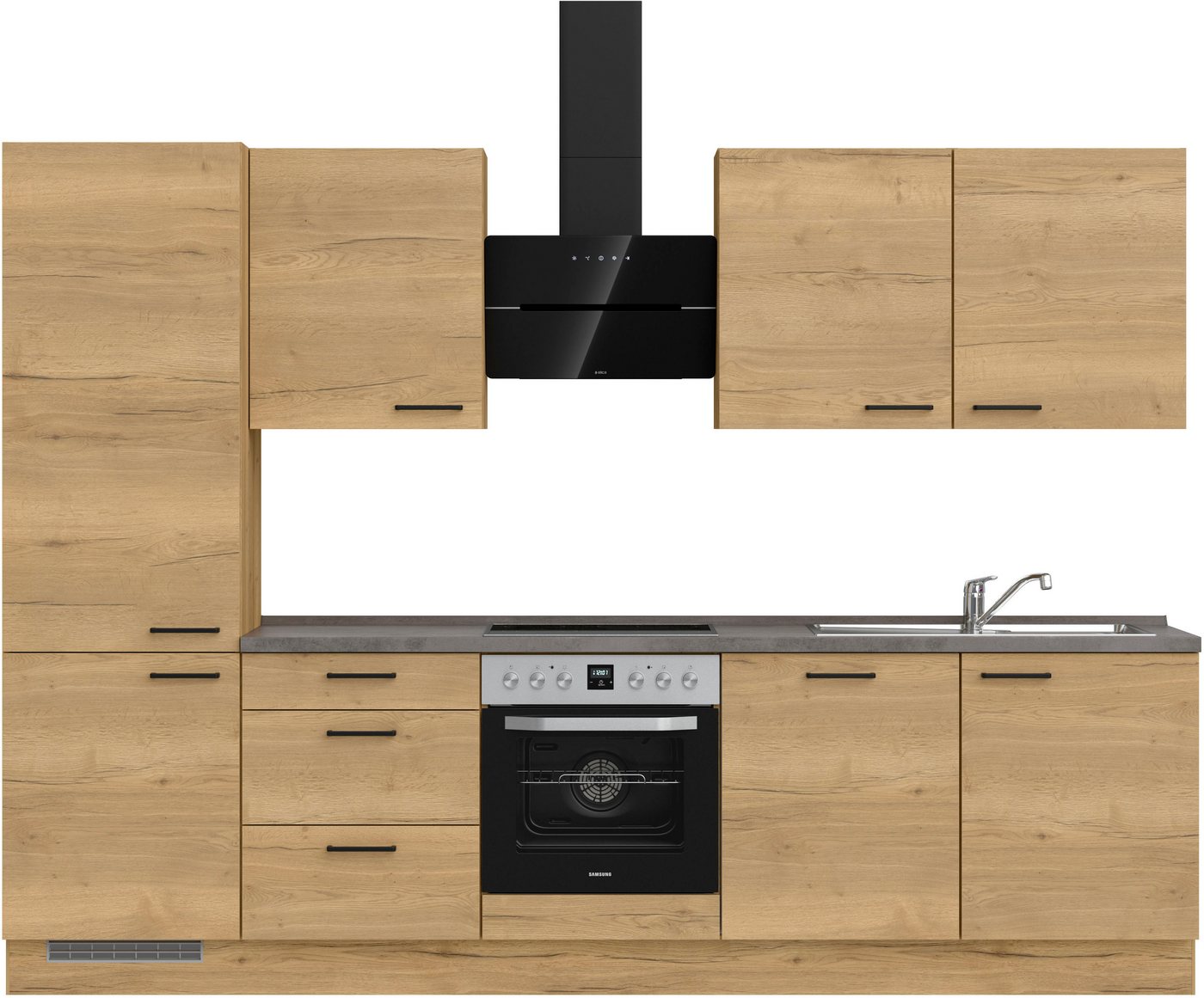 nobilia® Küchenzeile Structura premium", vormontiert, Ausrichtung wählbar, Breite 300 cm, ohne E-Geräte" von nobilia®