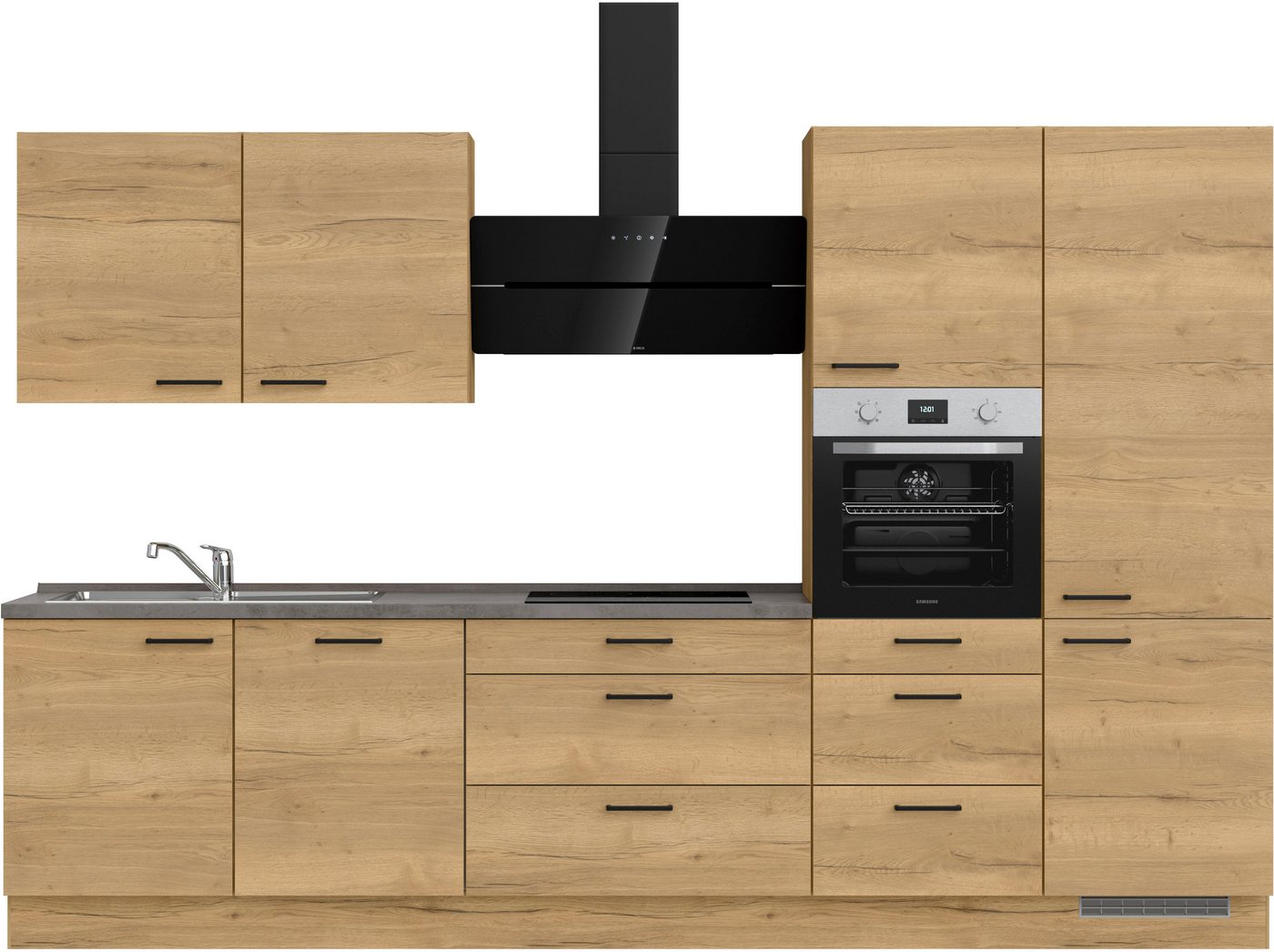 nobilia® Küchenzeile Structura premium", vormontiert, Ausrichtung wählbar, Breite 330 cm, mit E-Geräten" von nobilia®
