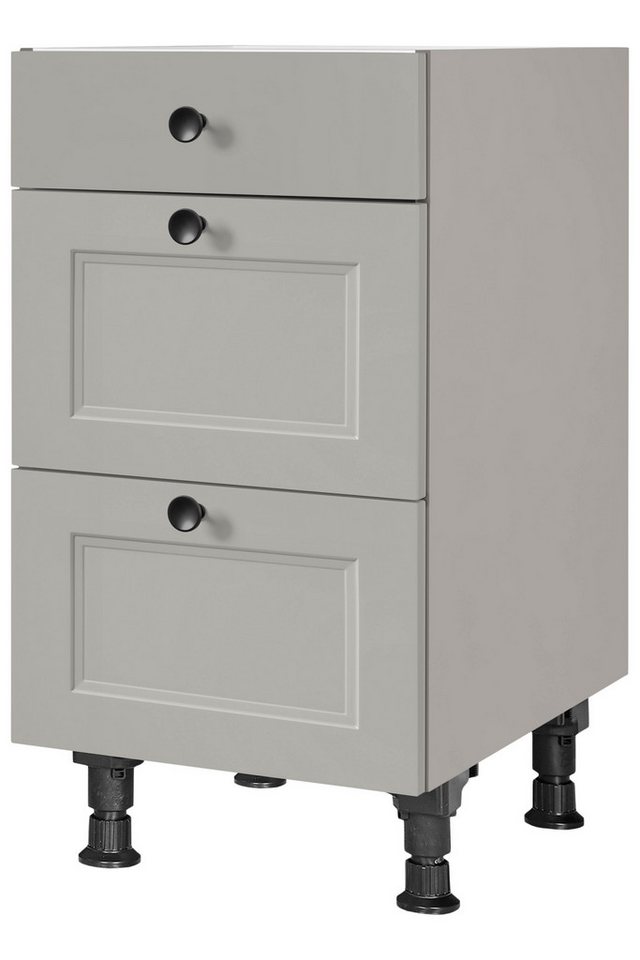 nobilia® Unterschrank "Cascada", vormontiert, mit höhenverstellbaren Sockelfüßen, in den Breiten 30, 45, 60 und 90 cm, mit Schubkasten und Auszügen von nobilia®