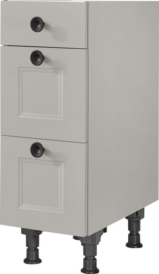 nobilia® Unterschrank "Cascada", vormontiert, mit höhenverstellbaren Sockelfüßen, in den Breiten 30, 45, 60 und 90 cm, mit Schubkasten und Auszügen von nobilia®