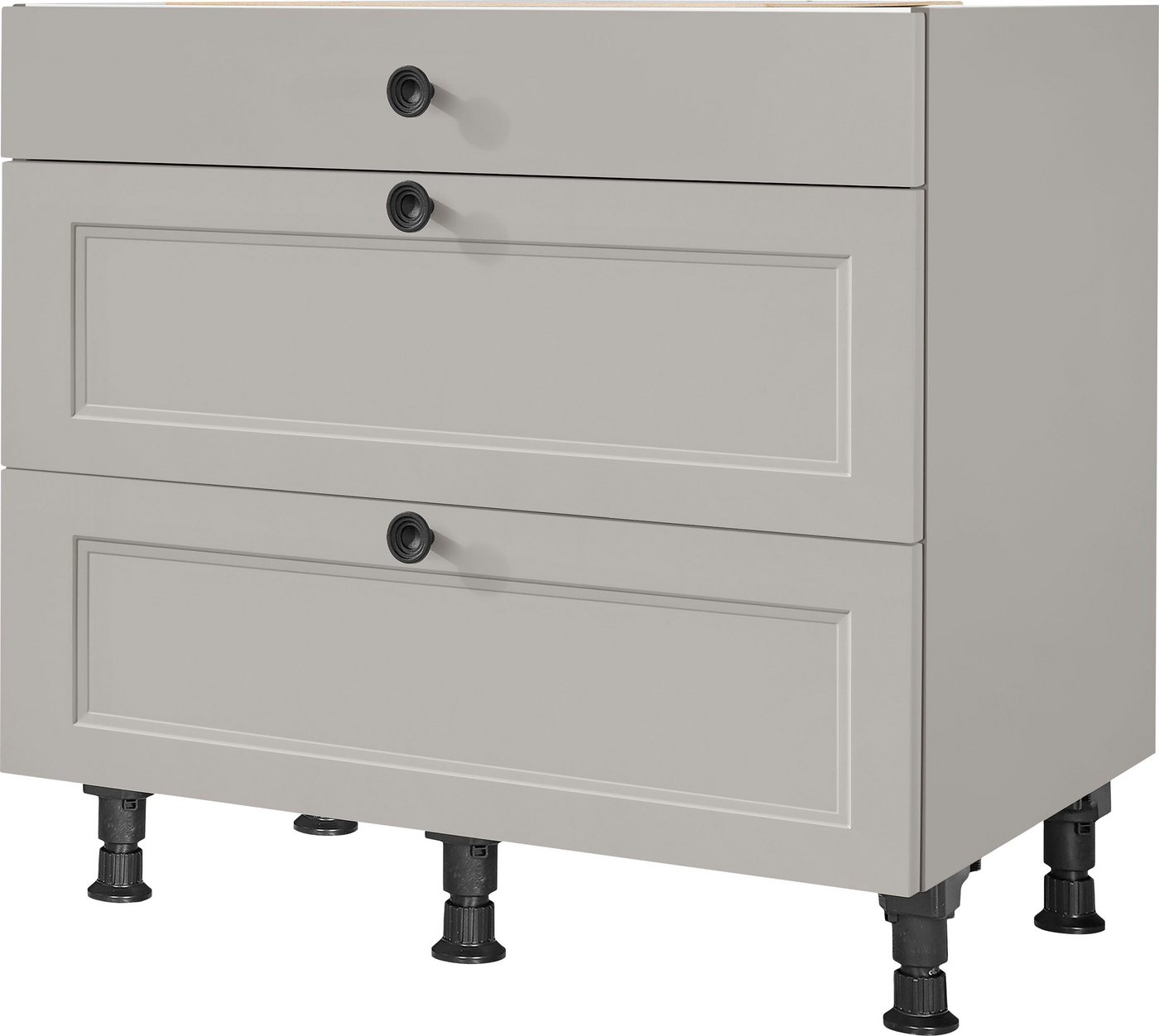 nobilia® Unterschrank "Cascada", vormontiert, mit höhenverstellbaren Sockelfüßen, in den Breiten 30, 45, 60 und 90 cm, mit Schubkasten und Auszügen von nobilia®