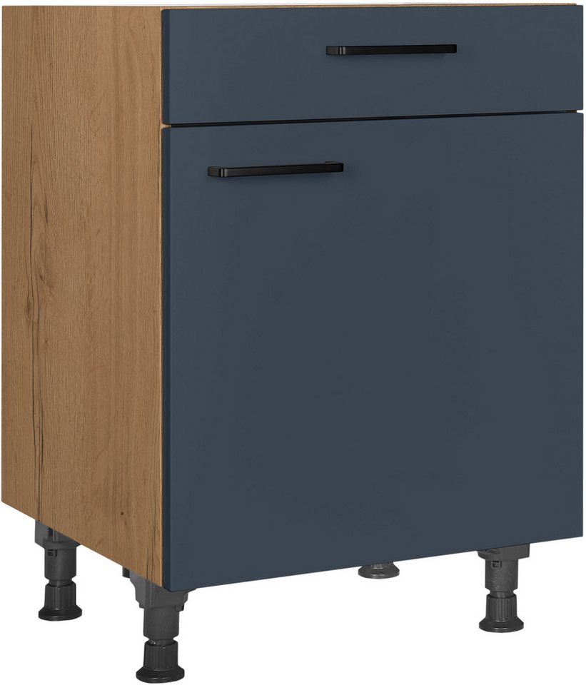 nobilia® Unterschrank "Easytouch", Ausrichtung wählb., vormontiert, in den Breiten 30, 45 & 60 cm Breite, mit höhenverstellbaren Sockelfüßen, vormontiert von nobilia®