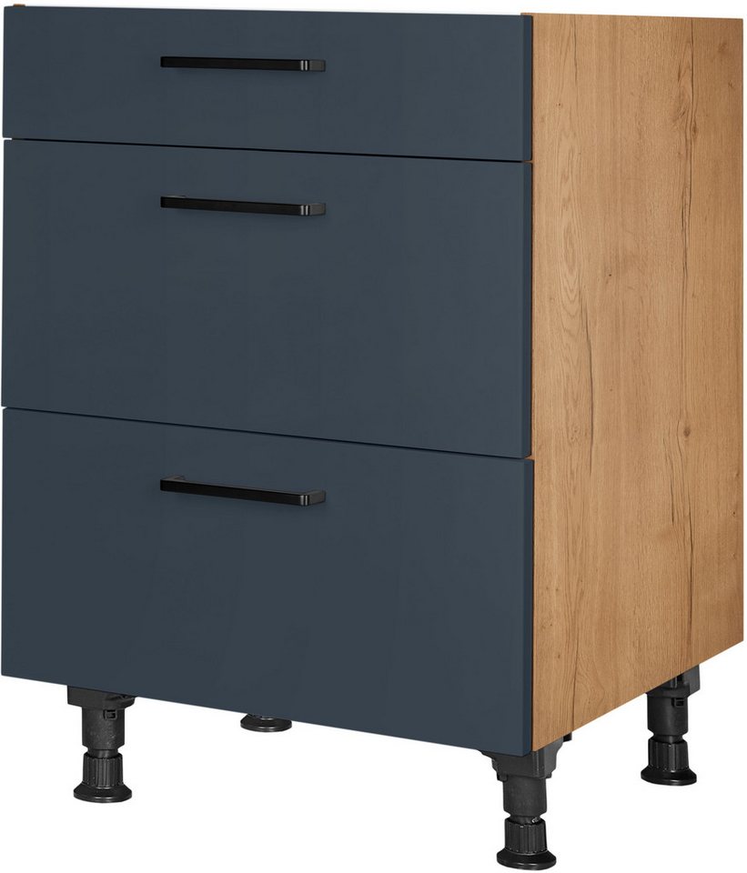 nobilia® Unterschrank "Easytouch", vormontiert, mit höhenverstellbaren Sockelfüßen, in den Breiten 30, 45, 60 und 90 cm, mit Schubkasten und Auszügen von nobilia®