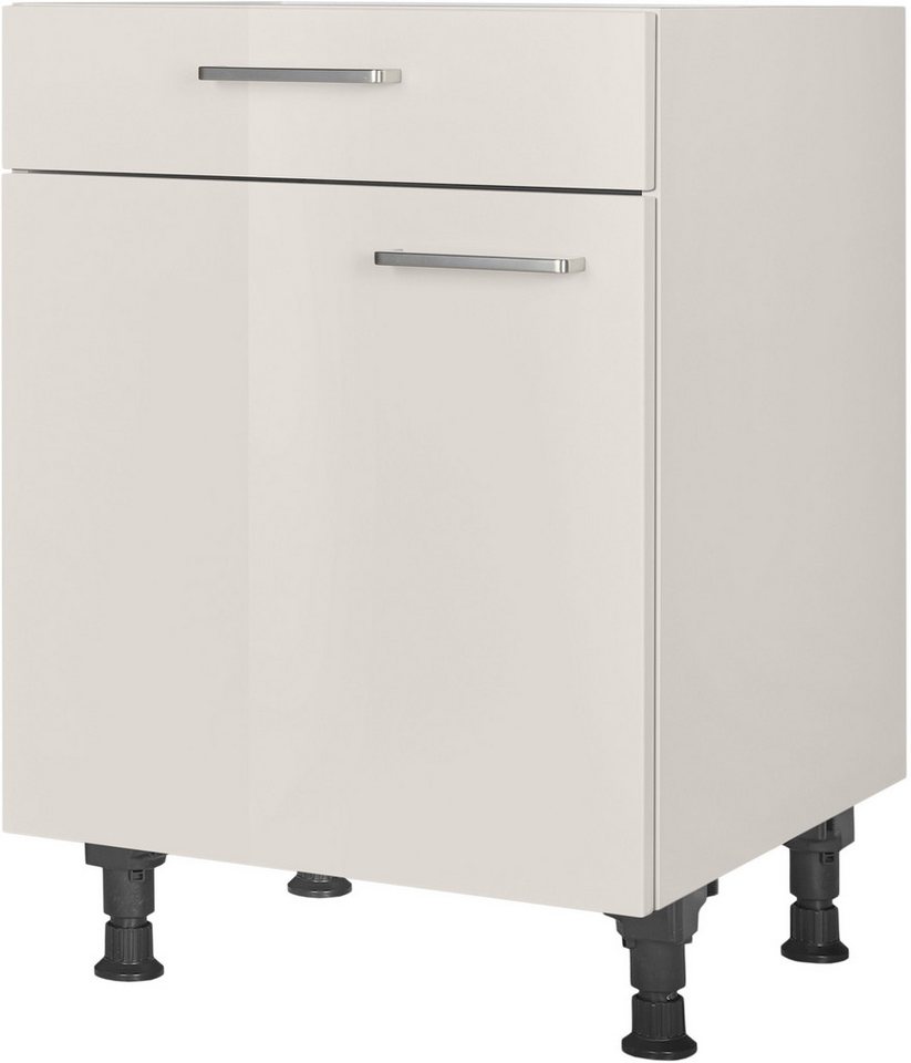 nobilia® Unterschrank "Flash", Ausrichtung wählbar, vormontiert, in den Breiten 30, 45 und 60 cm, mit höhenverstellbaren Sockelfüßen, vormontiert von nobilia®