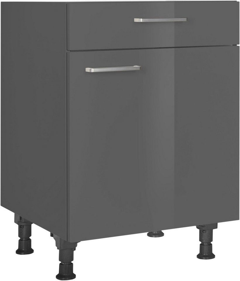 nobilia® Unterschrank "Flash", Ausrichtung wählbar, vormontiert, in den Breiten 30, 45 und 60 cm, mit höhenverstellbaren Sockelfüßen, vormontiert von nobilia®