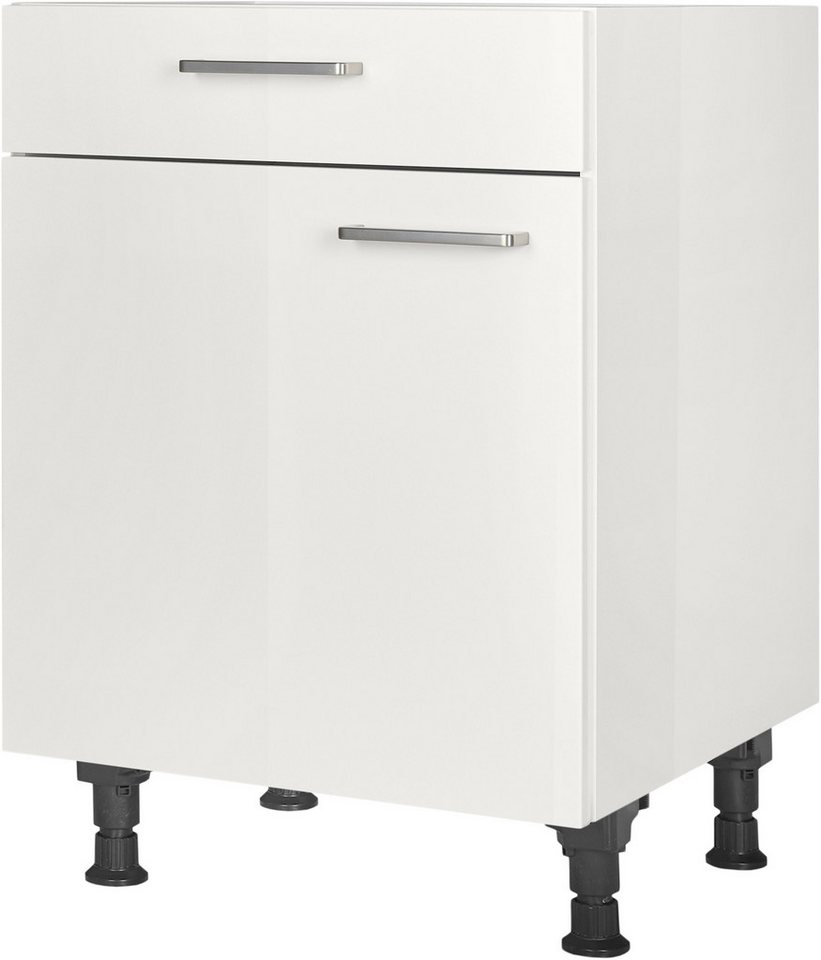 nobilia® Unterschrank "Flash", Ausrichtung wählbar, vormontiert, in den Breiten 30, 45 und 60 cm, mit höhenverstellbaren Sockelfüßen, vormontiert von nobilia®