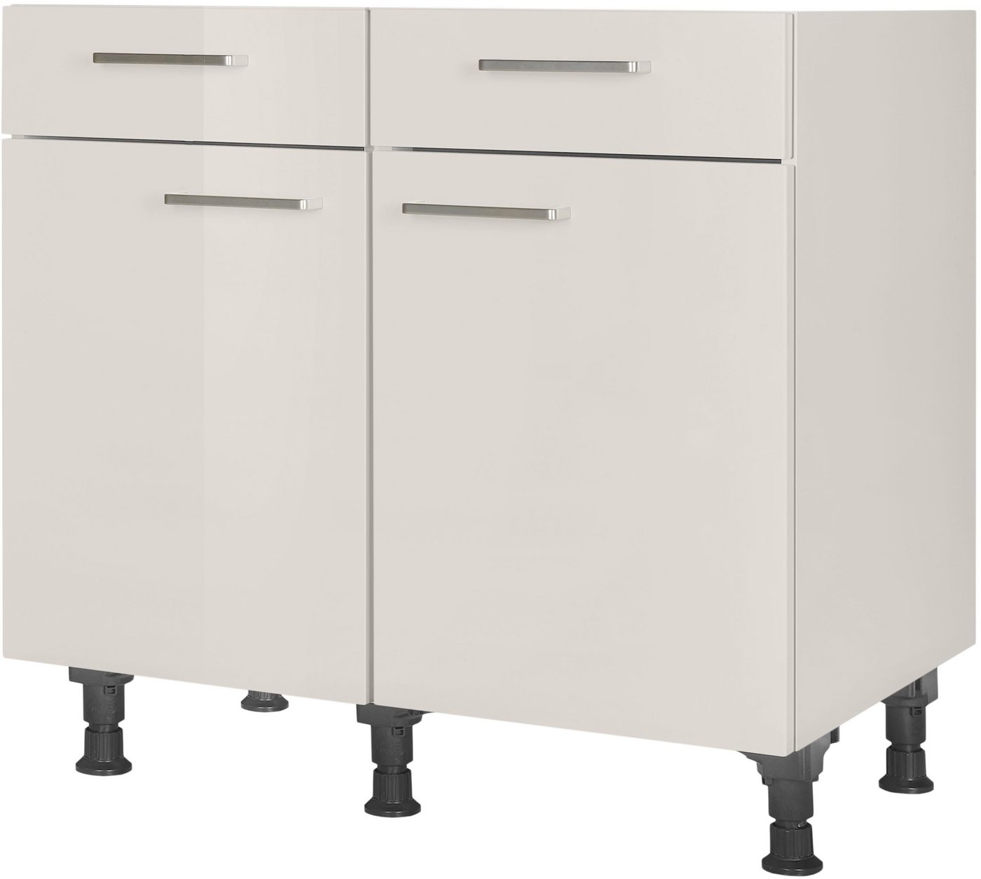 nobilia® Unterschrank "Flash", vormontiert, Breite 90 cm, Soft-Close-Funktion bei den Schubkästen, inkl. höhenverstellbare Sockelfüße von nobilia®