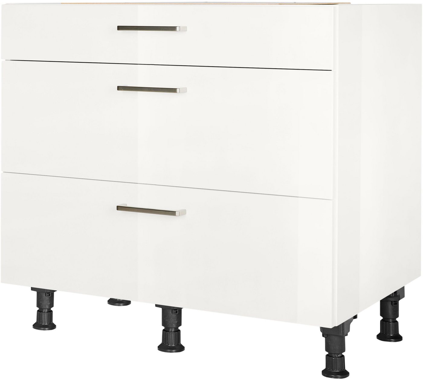 nobilia® Unterschrank "Flash", vormontiert, mit höhenverstellbaren Sockelfüßen, in den Breiten 30, 45, 60 und 90 cm, mit Schubkasten und Auszügen von nobilia®