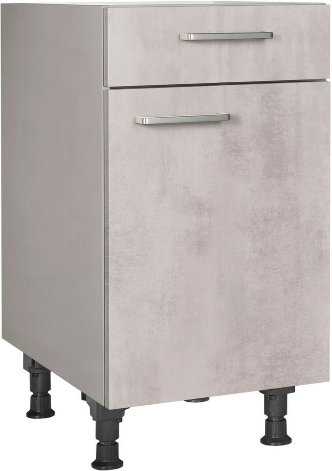 nobilia® Unterschrank "Riva", Ausrichtung wählbar, vormontiert, in den Breiten 30, 45 und 60 cm Breite, mit höhenverstellbaren Sockelfüßen, vormontiert von nobilia®