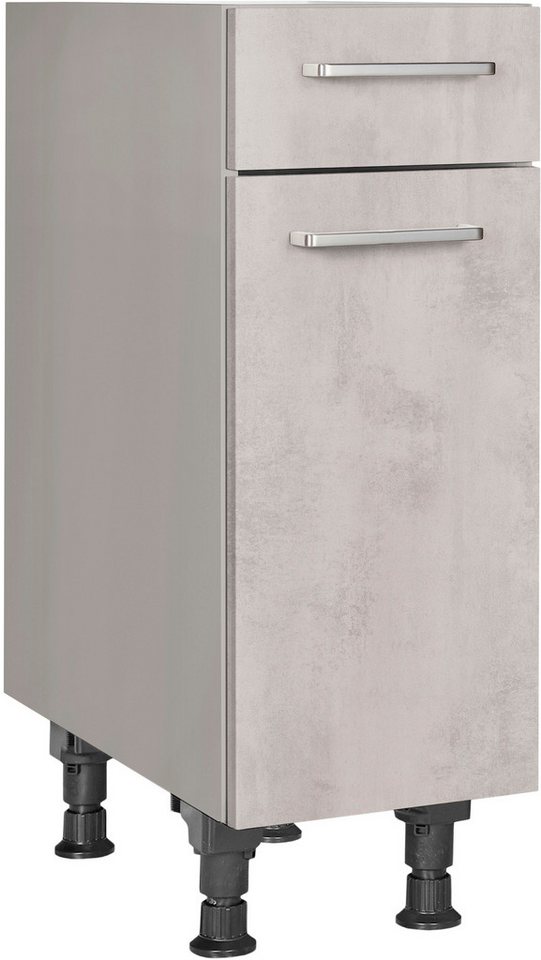 nobilia® Unterschrank "Riva", Ausrichtung wählbar, vormontiert, in den Breiten 30, 45 und 60 cm Breite, mit höhenverstellbaren Sockelfüßen, vormontiert von nobilia®