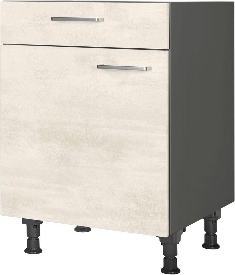 nobilia® Unterschrank "Riva", Ausrichtung wählbar, vormontiert, in den Breiten 30, 45 und 60 cm Breite, mit höhenverstellbaren Sockelfüßen, vormontiert von nobilia®