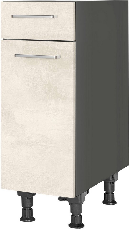 nobilia® Unterschrank "Riva", Ausrichtung wählbar, vormontiert, in den Breiten 30, 45 und 60 cm Breite, mit höhenverstellbaren Sockelfüßen, vormontiert von nobilia®