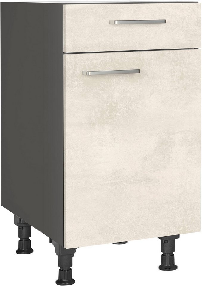 nobilia® Unterschrank "Riva", Ausrichtung wählbar, vormontiert, in den Breiten 30, 45 und 60 cm Breite, mit höhenverstellbaren Sockelfüßen, vormontiert von nobilia®