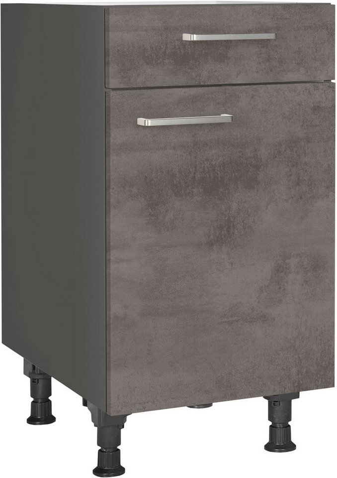 nobilia® Unterschrank "Riva", Ausrichtung wählbar, vormontiert, in den Breiten 30, 45 und 60 cm Breite, mit höhenverstellbaren Sockelfüßen, vormontiert von nobilia®