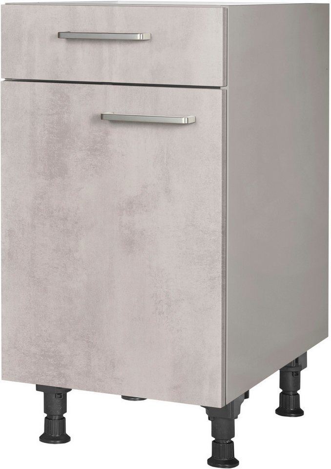 nobilia® Unterschrank "Riva", Ausrichtung wählbar, vormontiert, in den Breiten 30, 45 und 60 cm Breite, mit höhenverstellbaren Sockelfüßen, vormontiert von nobilia®