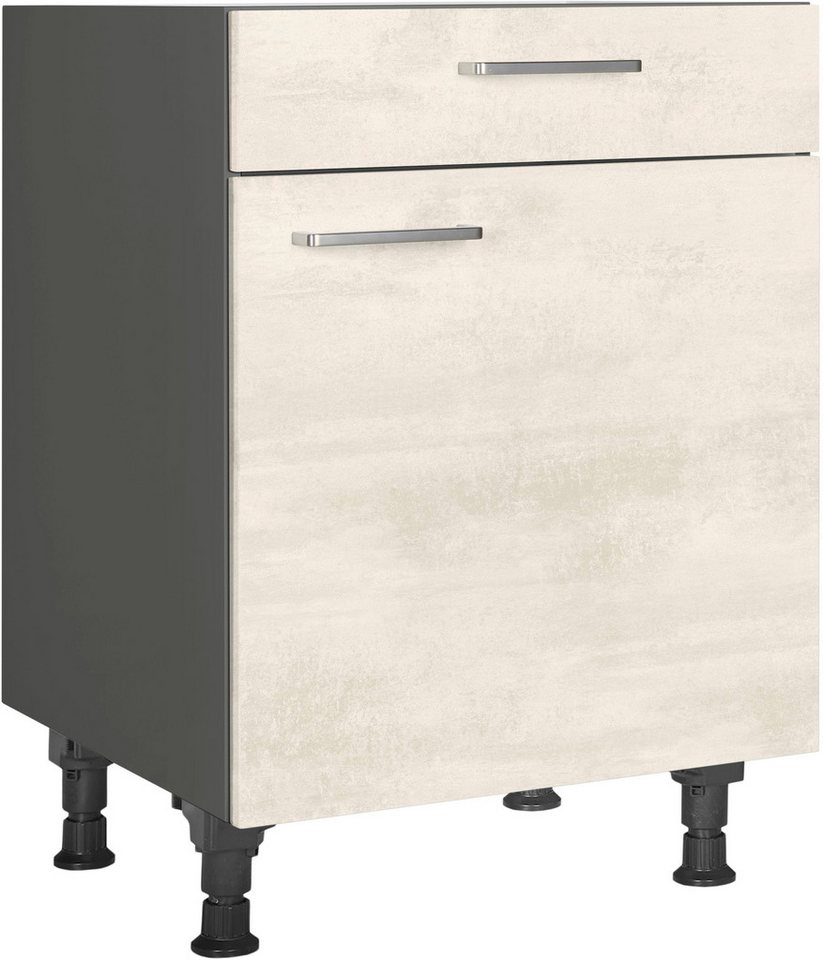 nobilia® Unterschrank "Riva", Ausrichtung wählbar, vormontiert, in den Breiten 30, 45 und 60 cm Breite, mit höhenverstellbaren Sockelfüßen, vormontiert von nobilia®