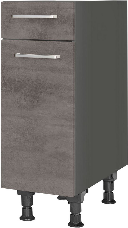 nobilia® Unterschrank "Riva", Ausrichtung wählbar, vormontiert, in den Breiten 30, 45 und 60 cm Breite, mit höhenverstellbaren Sockelfüßen, vormontiert von nobilia®